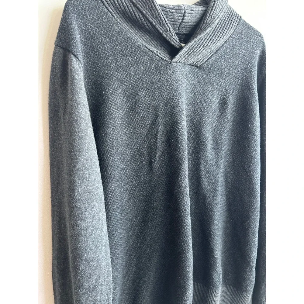Marc Anthony Charcoal Grey Shawl Collar Sweater Mens XL